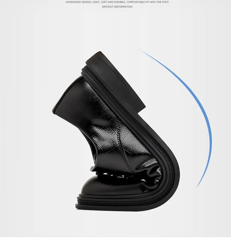 Social, Aumenta Altura 6 cm Sapato Social em Couro Preto.