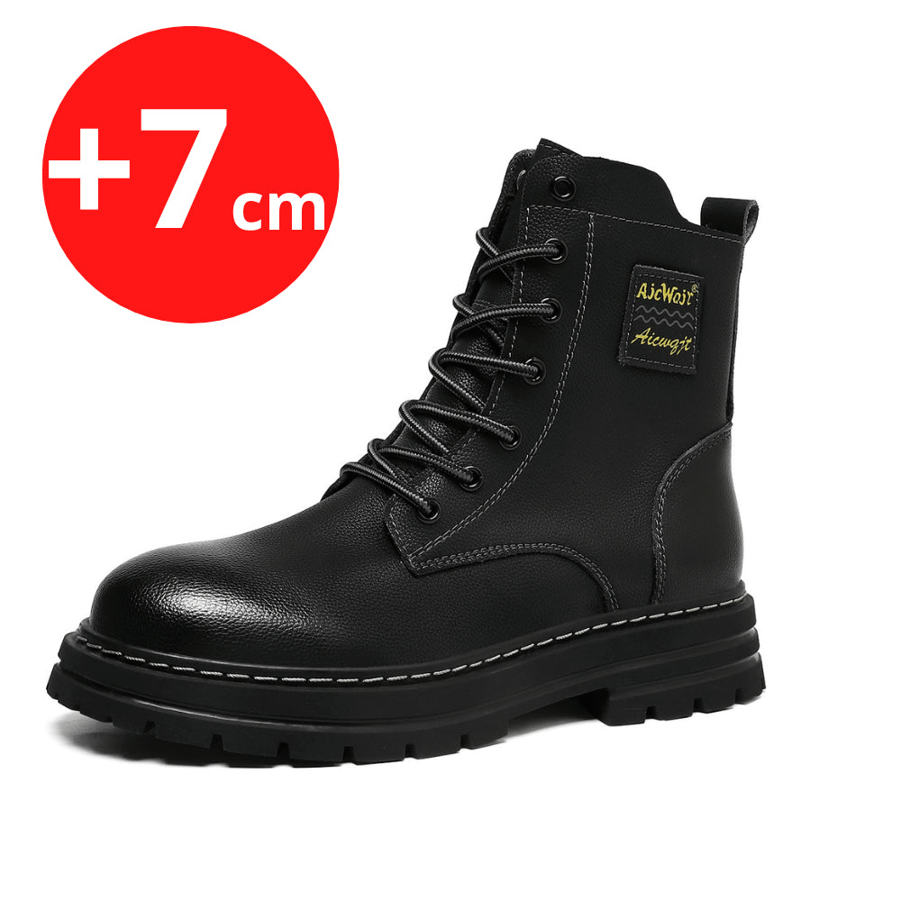 Lossac Ank Bota Couro Masculina Aumenta Altura 7 cm - Preta