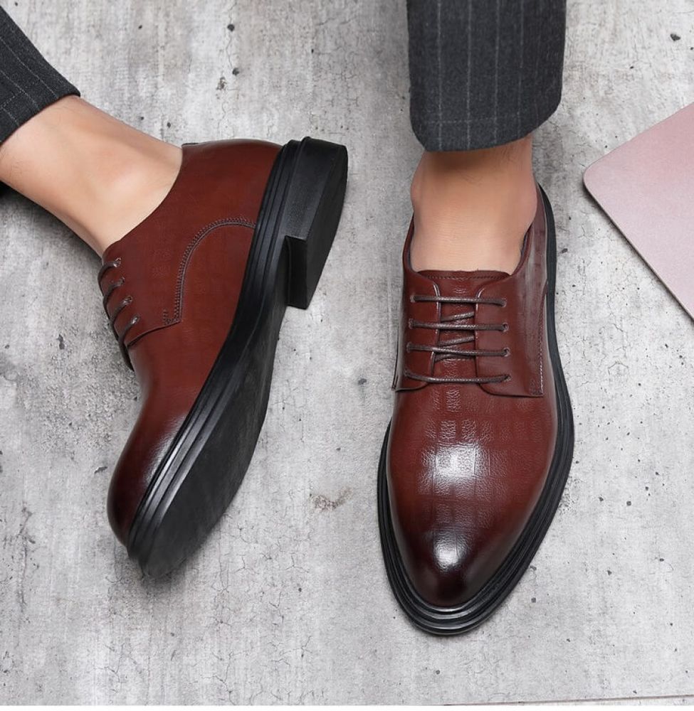 Lossac Business, Aumenta Altura 3 cm Sapato Social em Couro Marrom